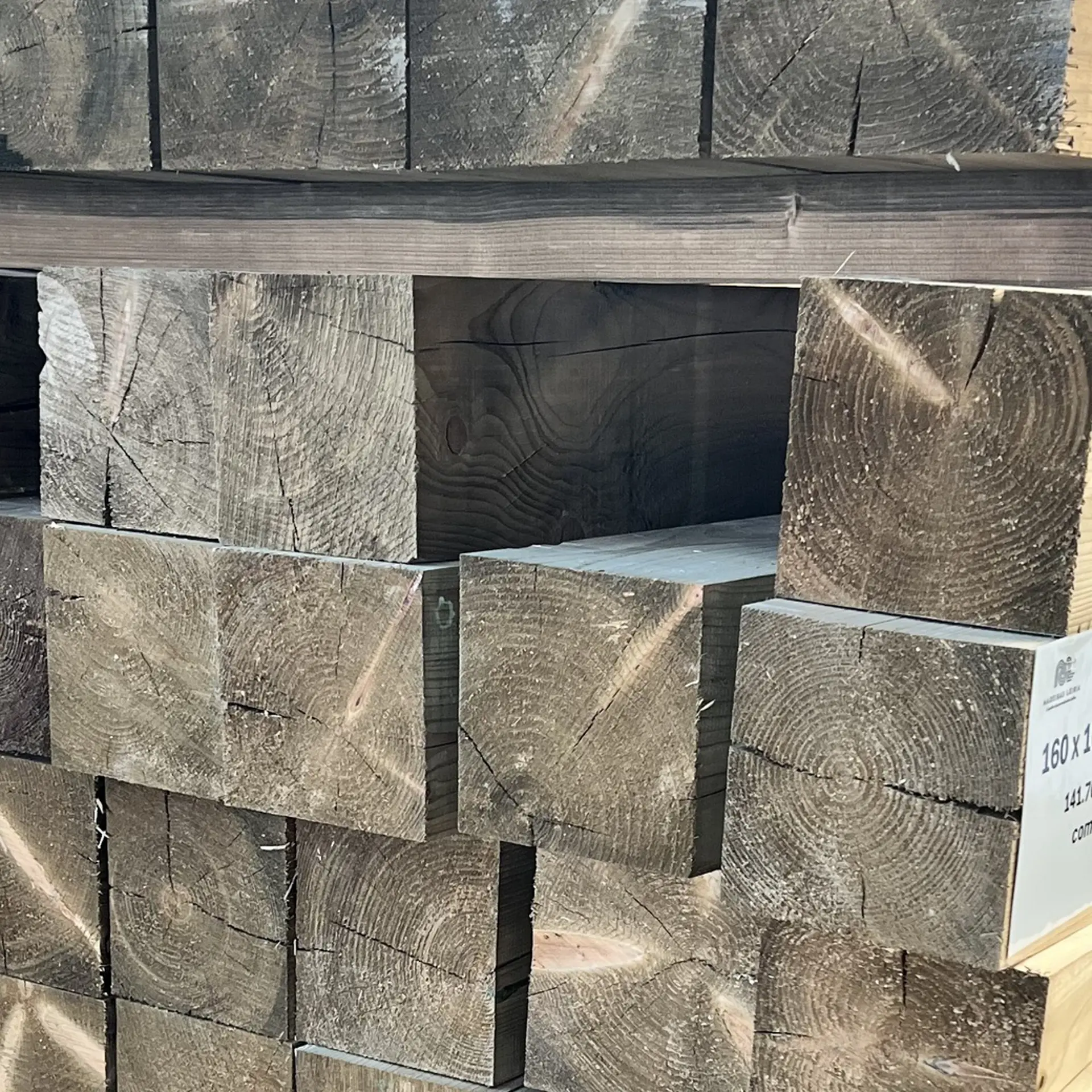 Solid pine beams, planed - 160x160x6000