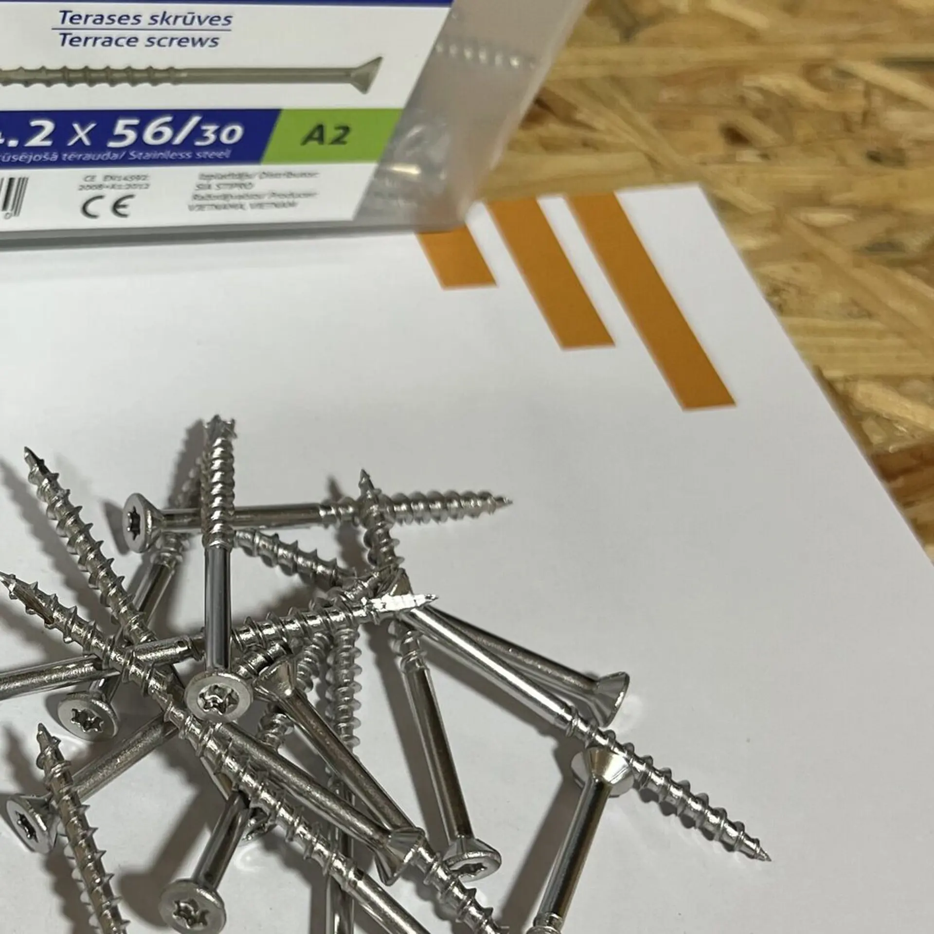 Parafusos EASY-FIX Para Terraço - 250 un - 4.2 x 42